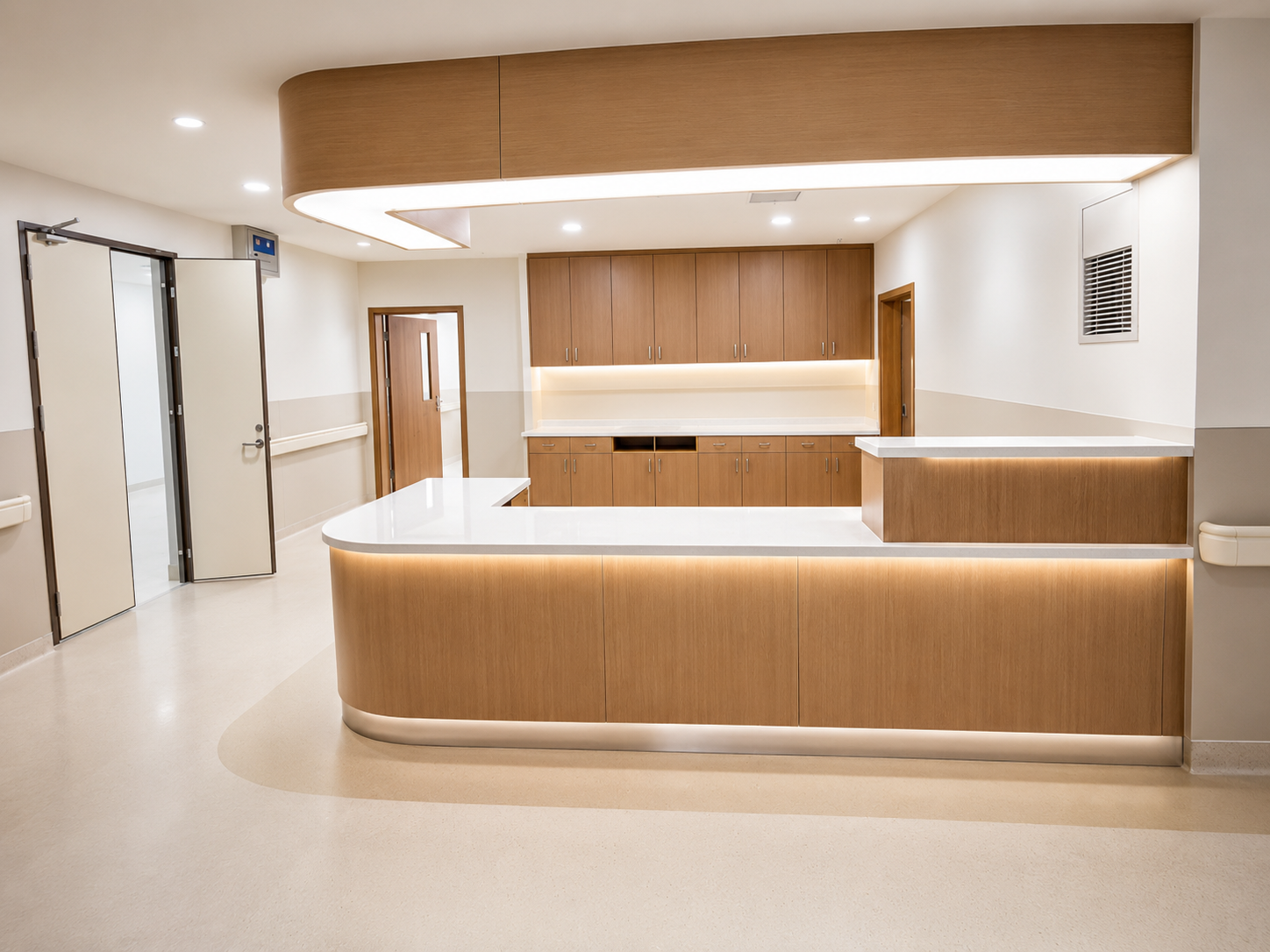 North American Hospital Corridor: Premium Vinyl Flooring Project