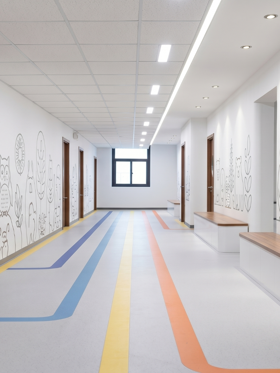 Custom Directional Inlay Vinyl Flooring for Australian Childcare Project