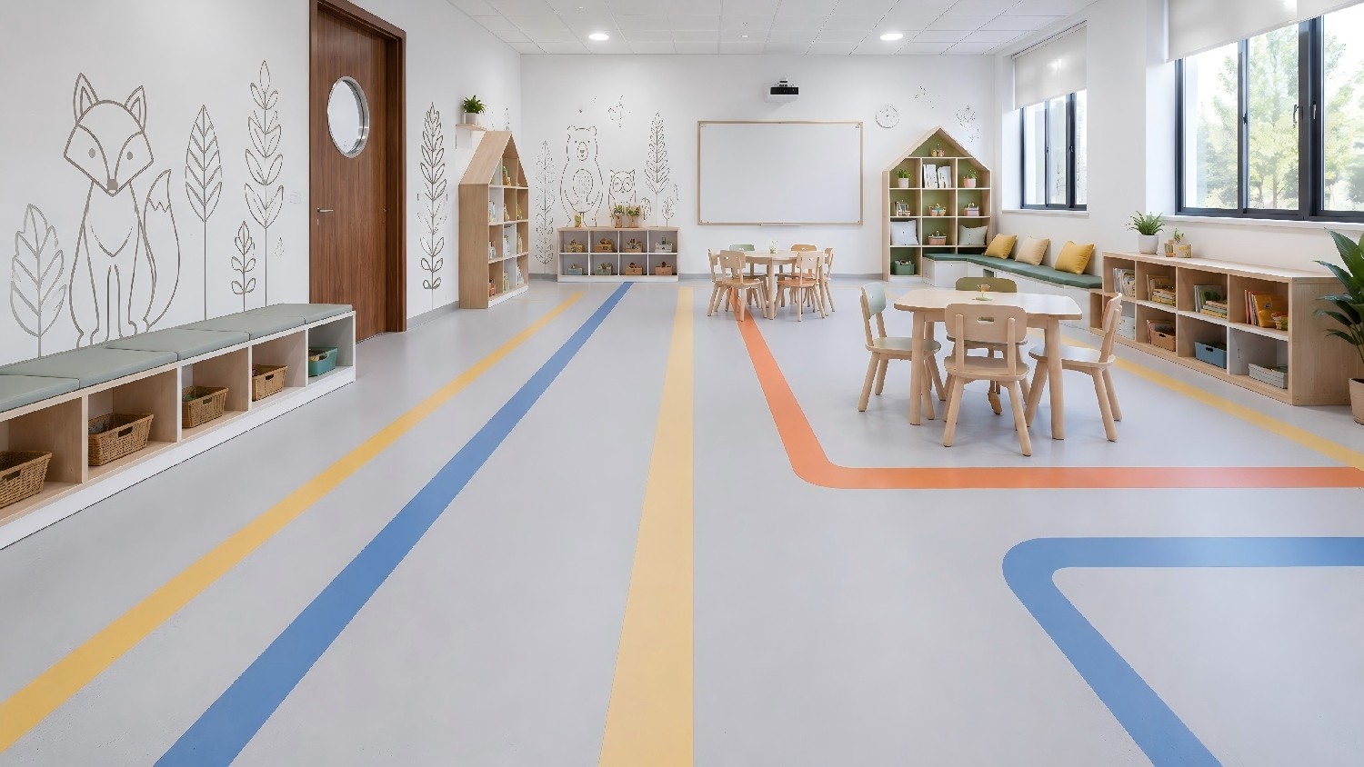 Custom Directional Inlay Vinyl Flooring for Australian Childcare Project