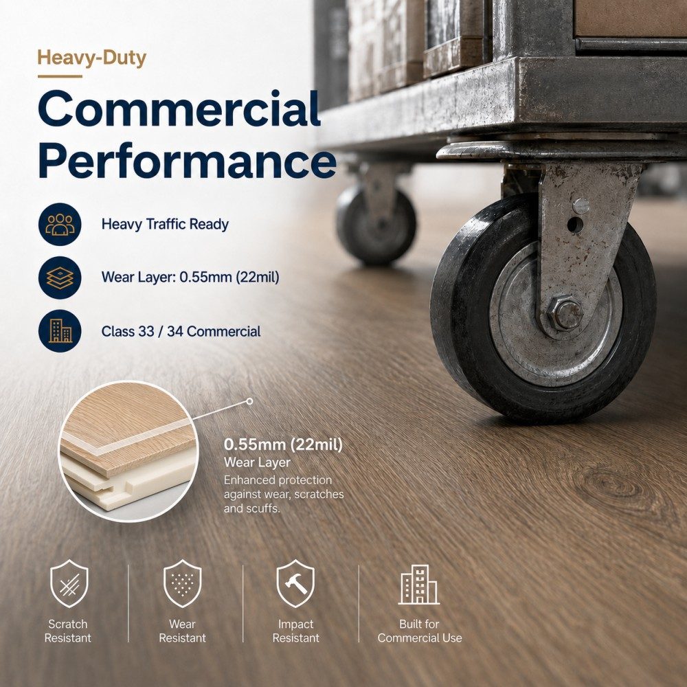 Heavy-Duty ABA WPC Vinyl Flooring for Commercial Areas