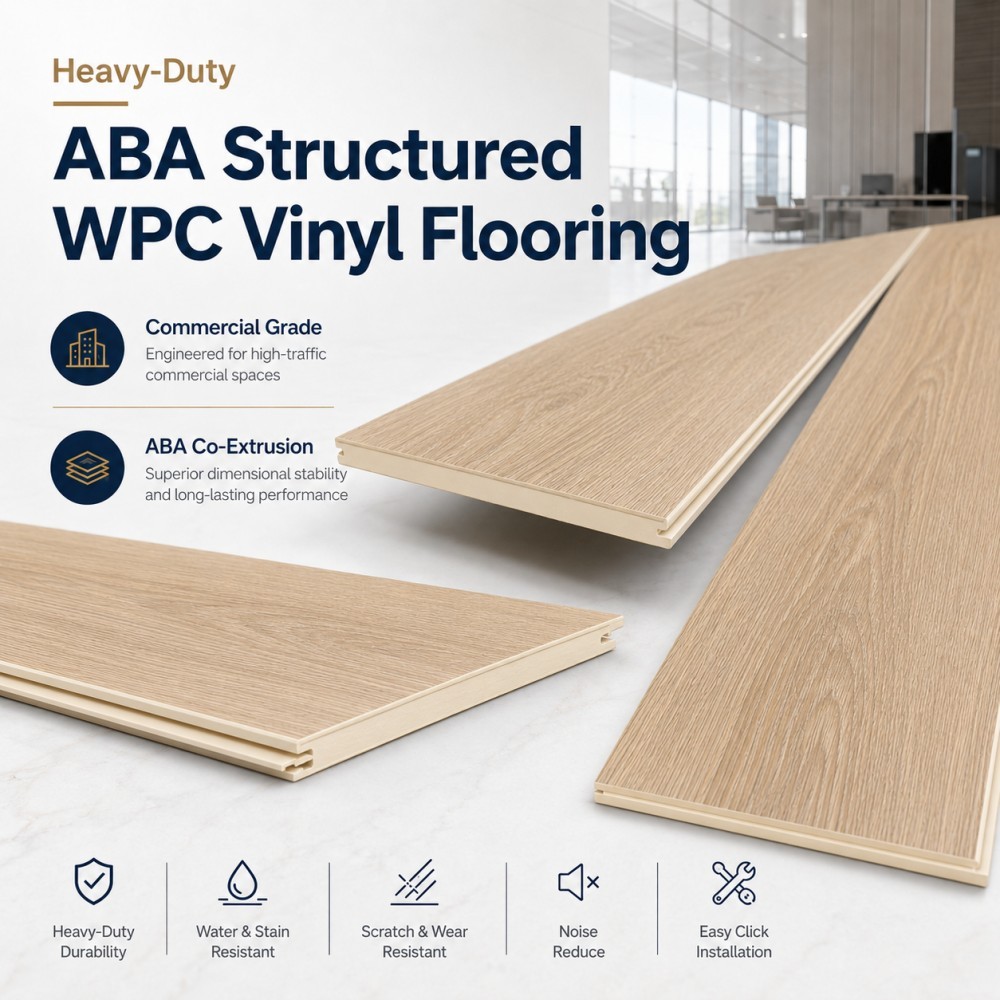 Heavy-Duty ABA WPC Vinyl Flooring for Commercial Areas