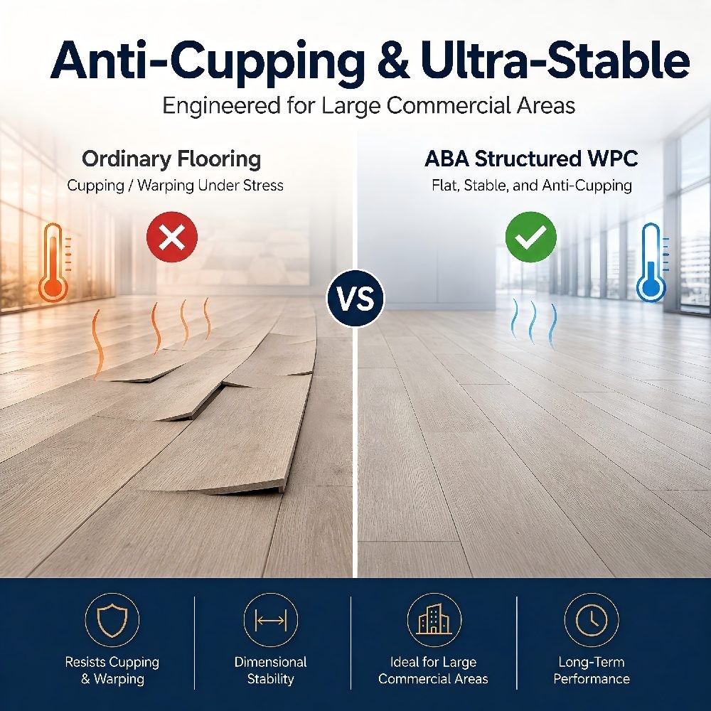Heavy-Duty ABA WPC Vinyl Flooring for Commercial Areas