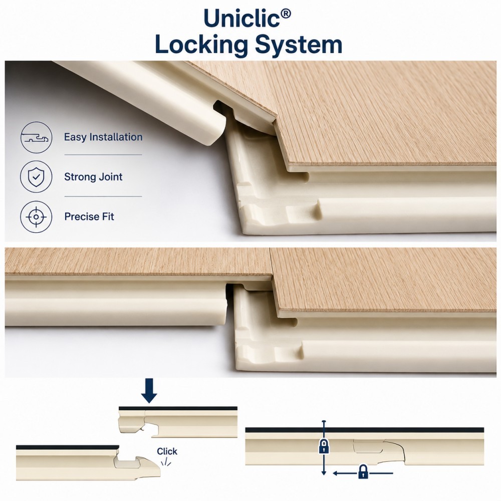 6mm/7mm Waterproof WPC Flooring with Uniclic System