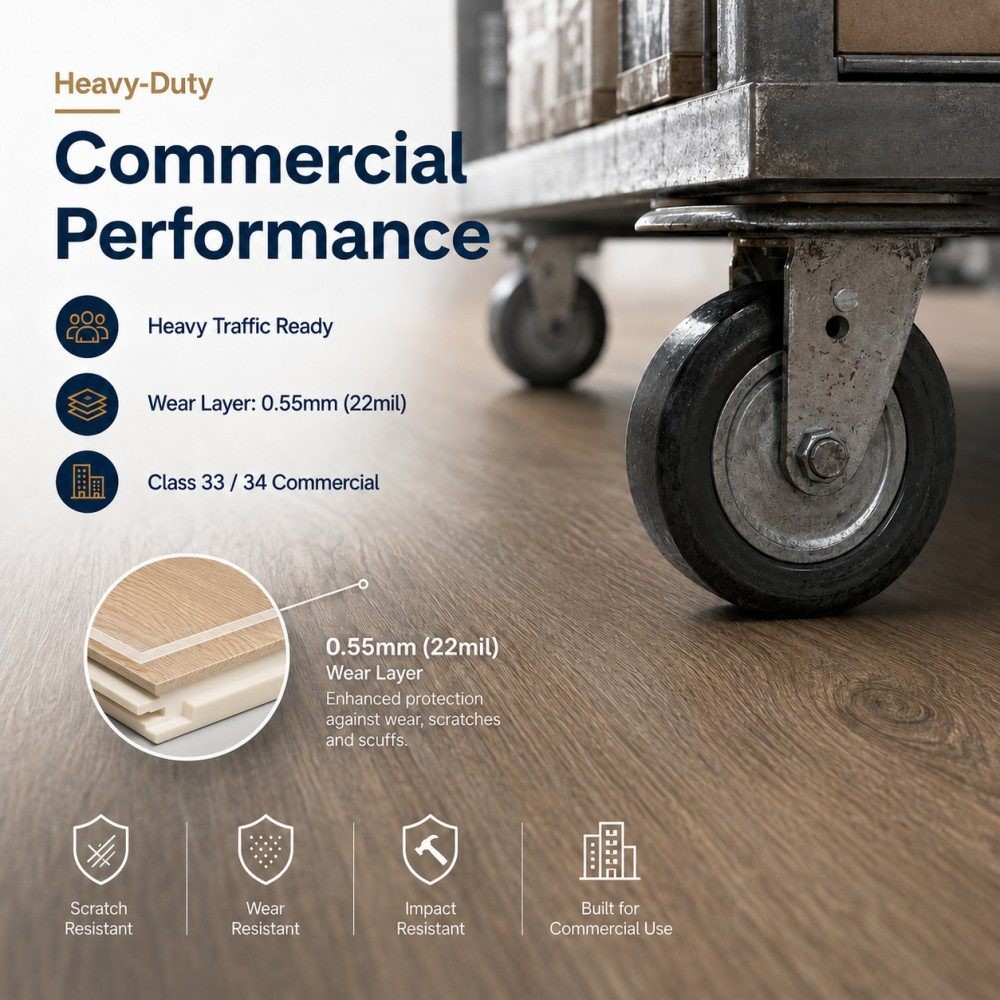 Heavy-Duty ABA WPC Vinyl Flooring for Commercial Areas