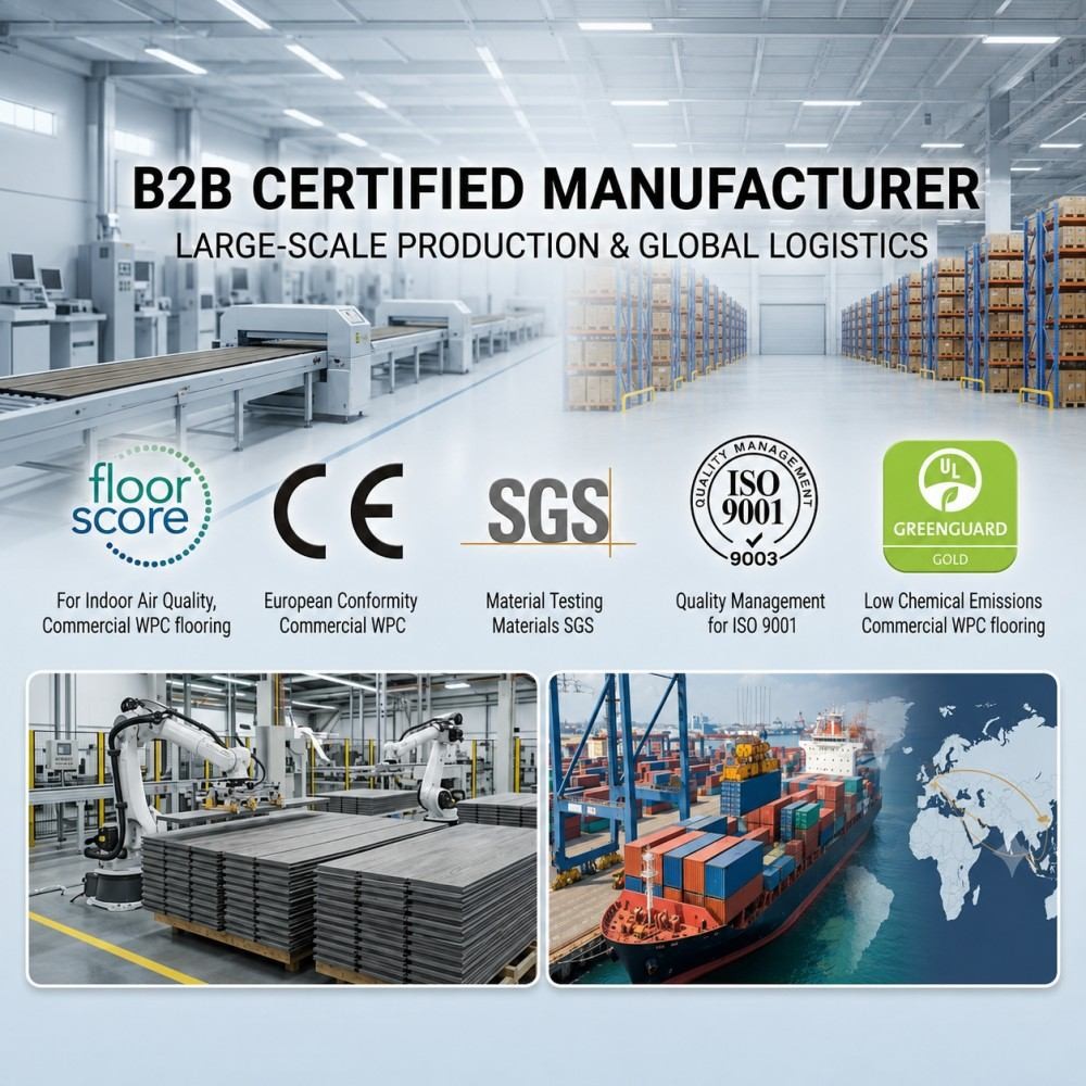 Commercial Heavy-Traffic WPC Flooring with 0.7mm Wear Layer