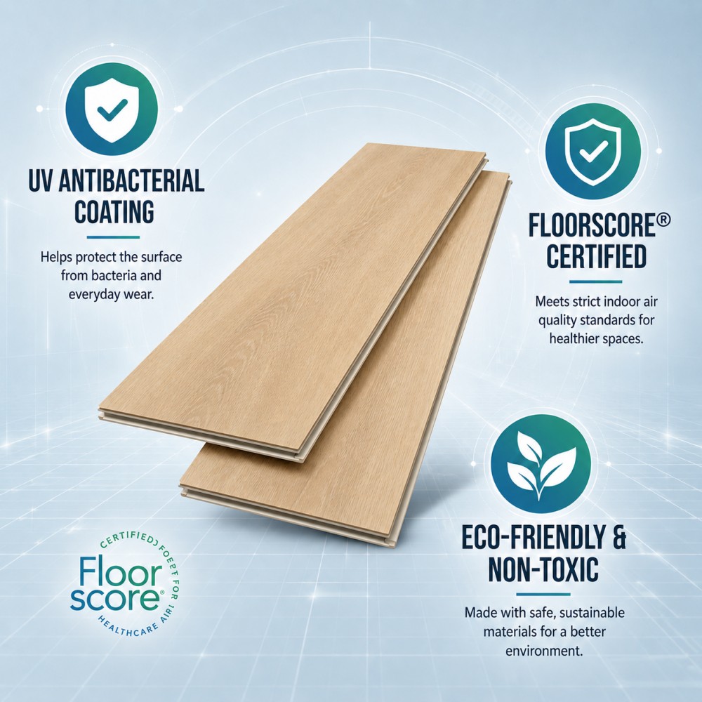 Antibacterial WPC Flooring for Healthcare & School Projects