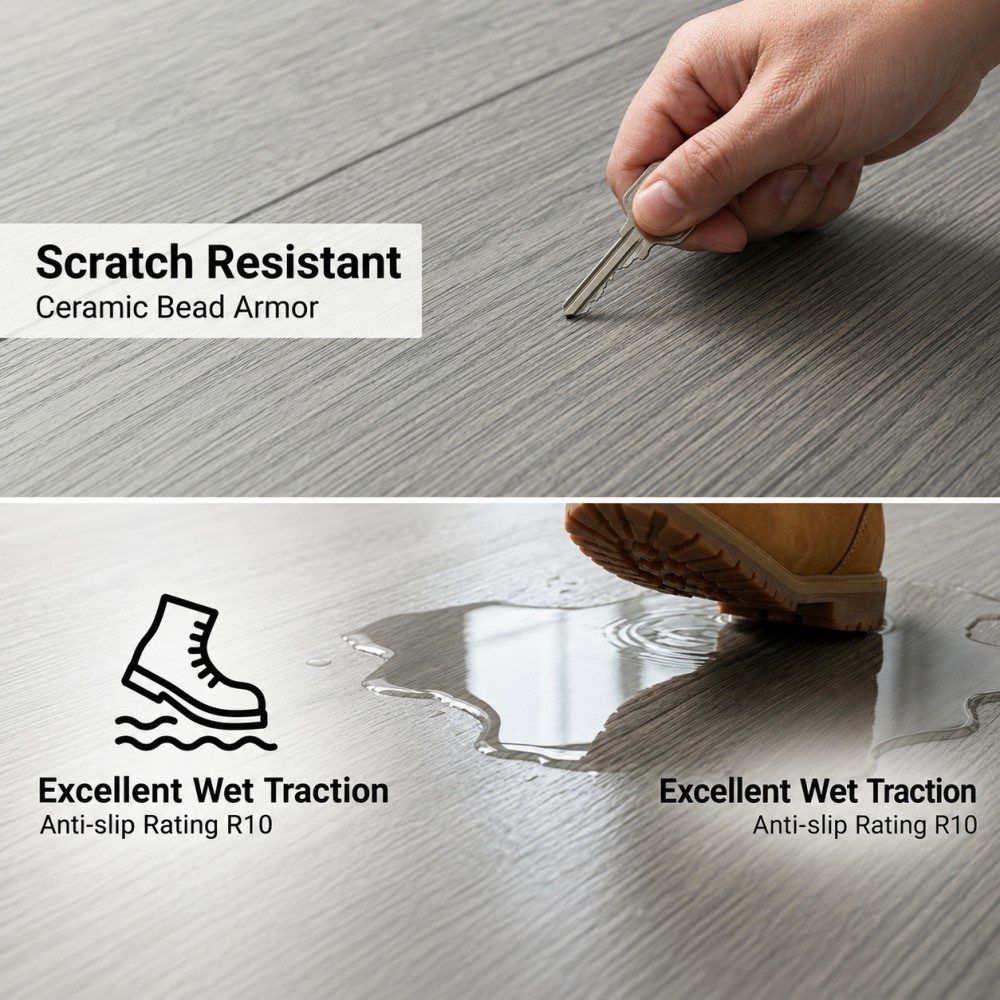 Commercial Heavy-Traffic WPC Flooring with 0.7mm Wear Layer