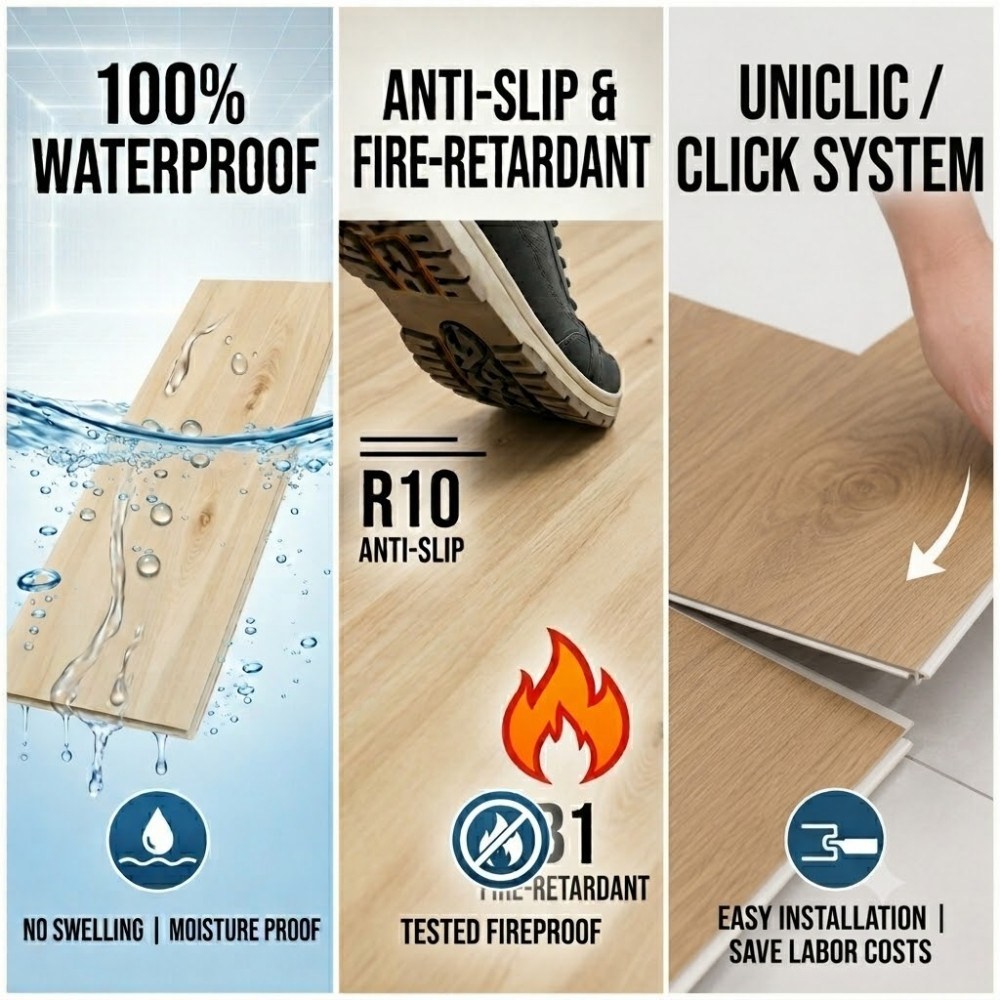 Antibacterial WPC Flooring for Healthcare & School Projects