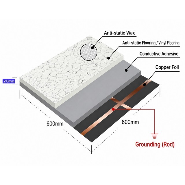 Premium R&D Center Aesthetics ESD Tiles - Architectural Grade Multi-Color Anti-Static Flooring for Tech Labs