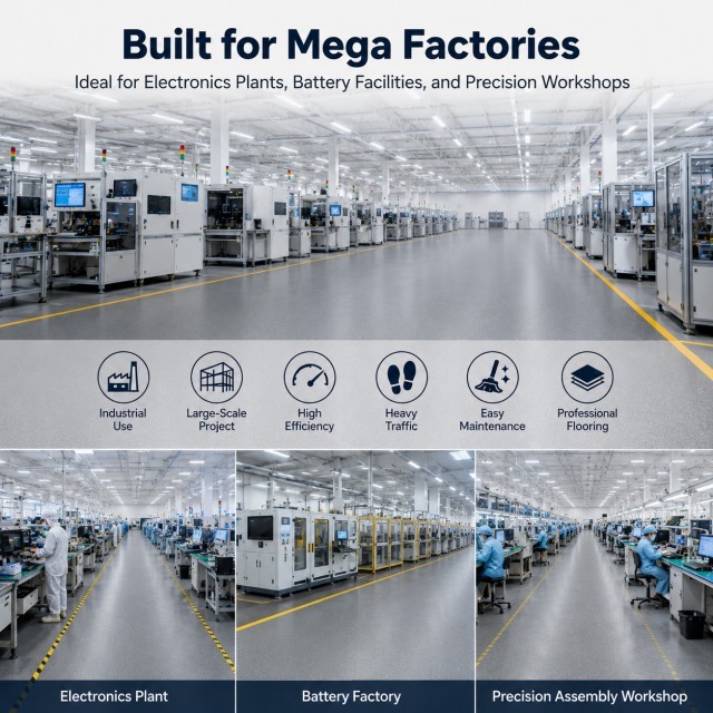 High-Efficiency Large-Scale Project ESD Rolls - 2x20m Rapid Installation Conductive Flooring for Mega Factories