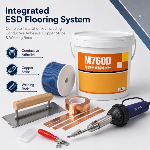 No-Wax Maintenance-Free ESD Vinyl Tiles 600x600mm - Low Life-Cycle Cost Anti-Static Floor for Cleanrooms