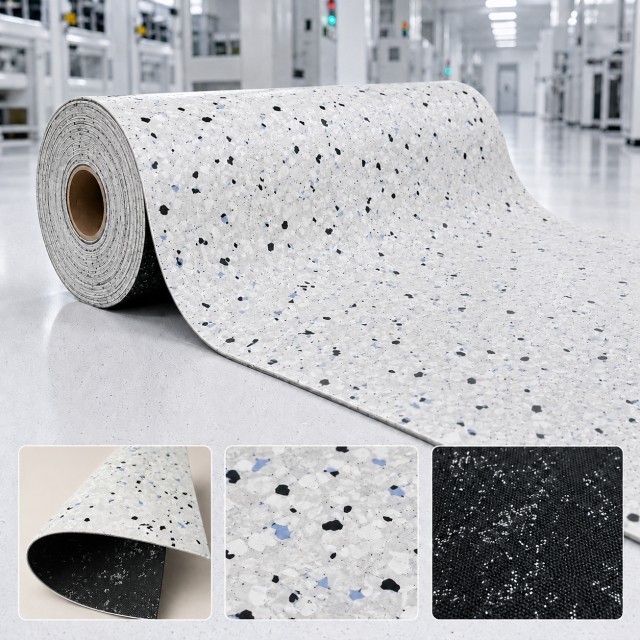 Ultra-Clean Semiconductor ESD Vinyl Rolls - Low Outgassing Homogeneous Sheet for Class 10 Cleanrooms