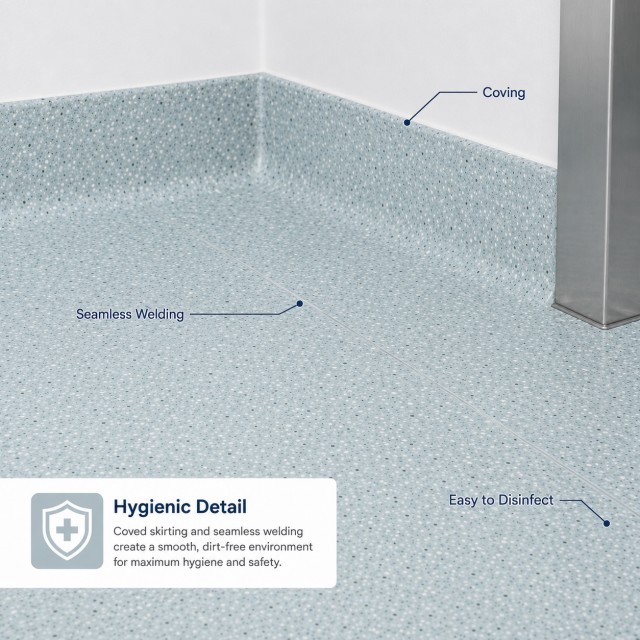 Pharma-Grade Hygienic ESD Vinyl Rolls 2.0mm - Anti-Microbial Conductive Sheet Flooring for Operating Rooms
